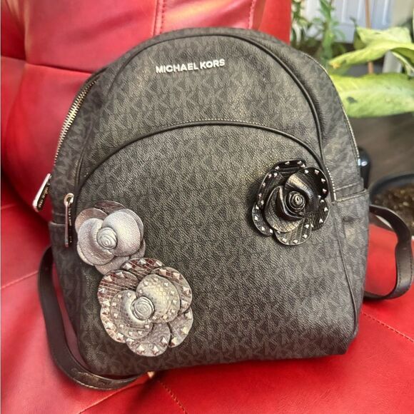 Michael Kors Black Backpack with Silver Embellishments - Picture 1 of 8